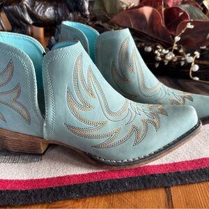 Roper Blue Ankle Boots with Western Flair